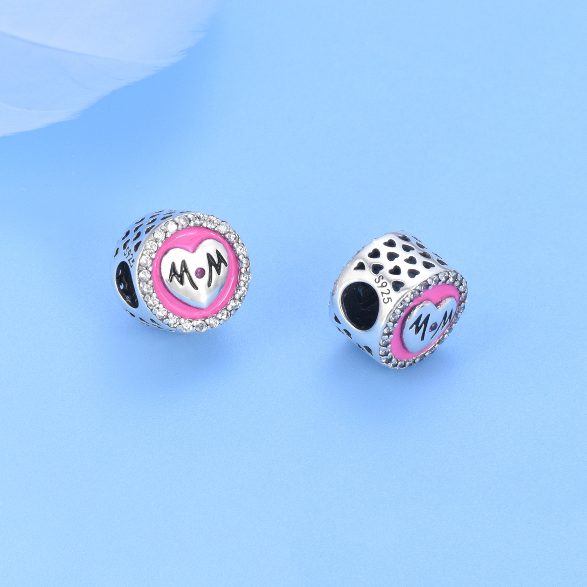 S925 sterling silver beaded DIY pendant - Image 3