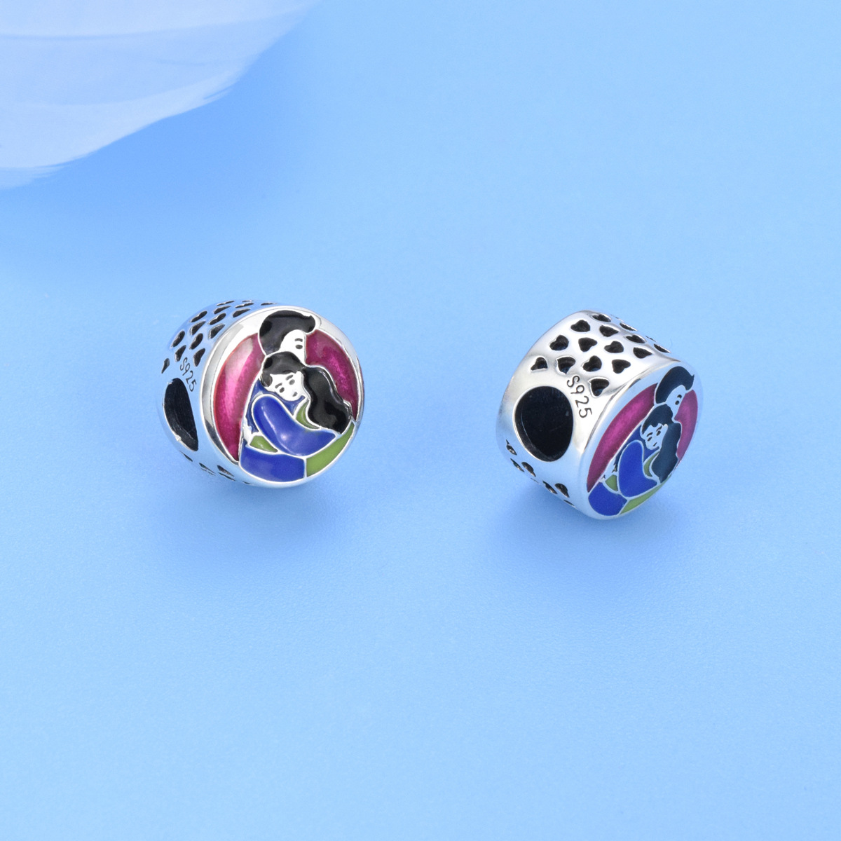 S925 Sterling Silver Beaded DIY Pendant for Couples - Image 3