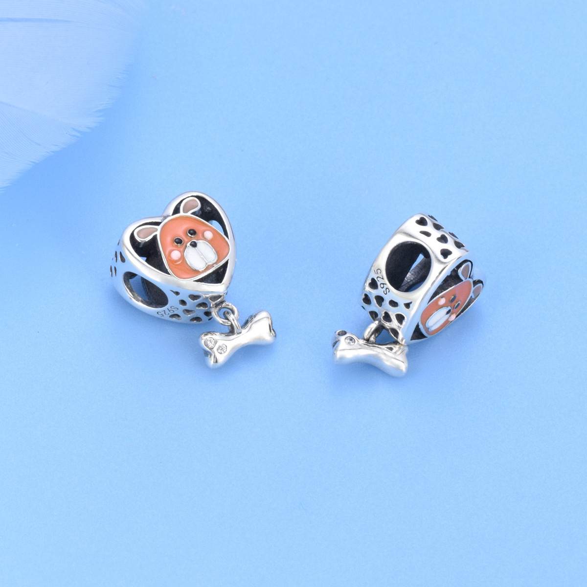 S925 Sterling Silver Beaded DIY Pendant Bear - Image 3