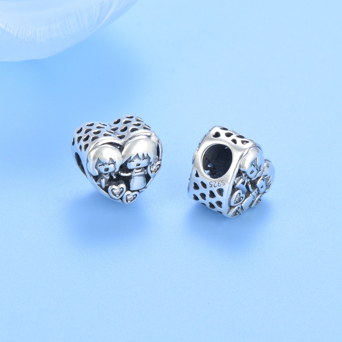 S925 sterling silver beaded DIY pendant for kids - Image 3