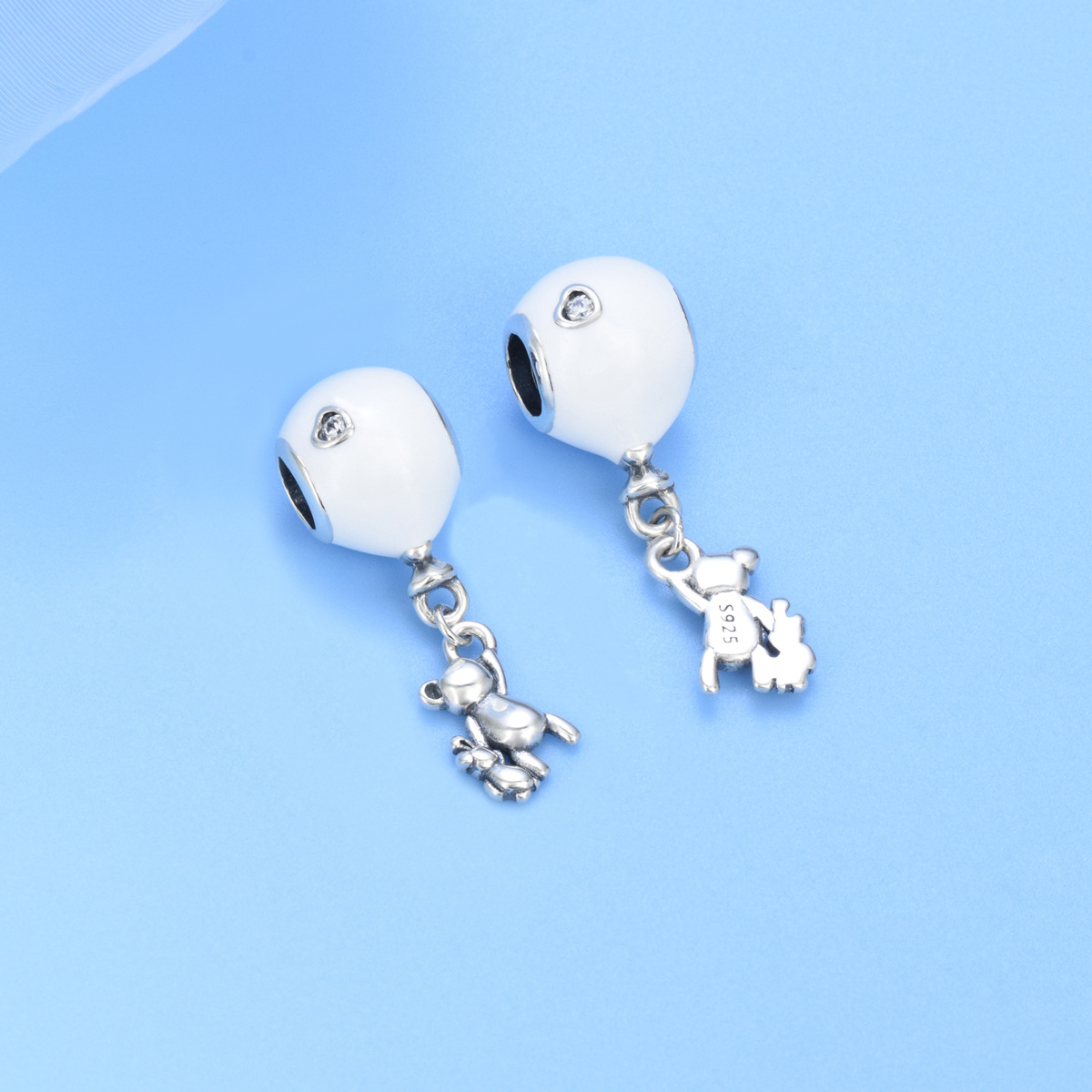 S925 Sterling Silver Beaded DIY Pendant Bear - Image 3