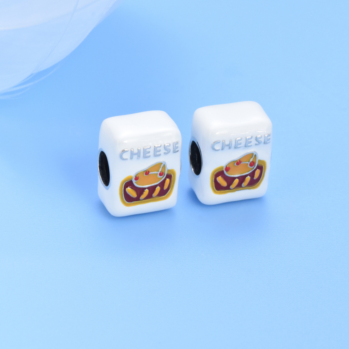 S925 Sterling Silver Beaded DIY Pendant Cheese - Image 3