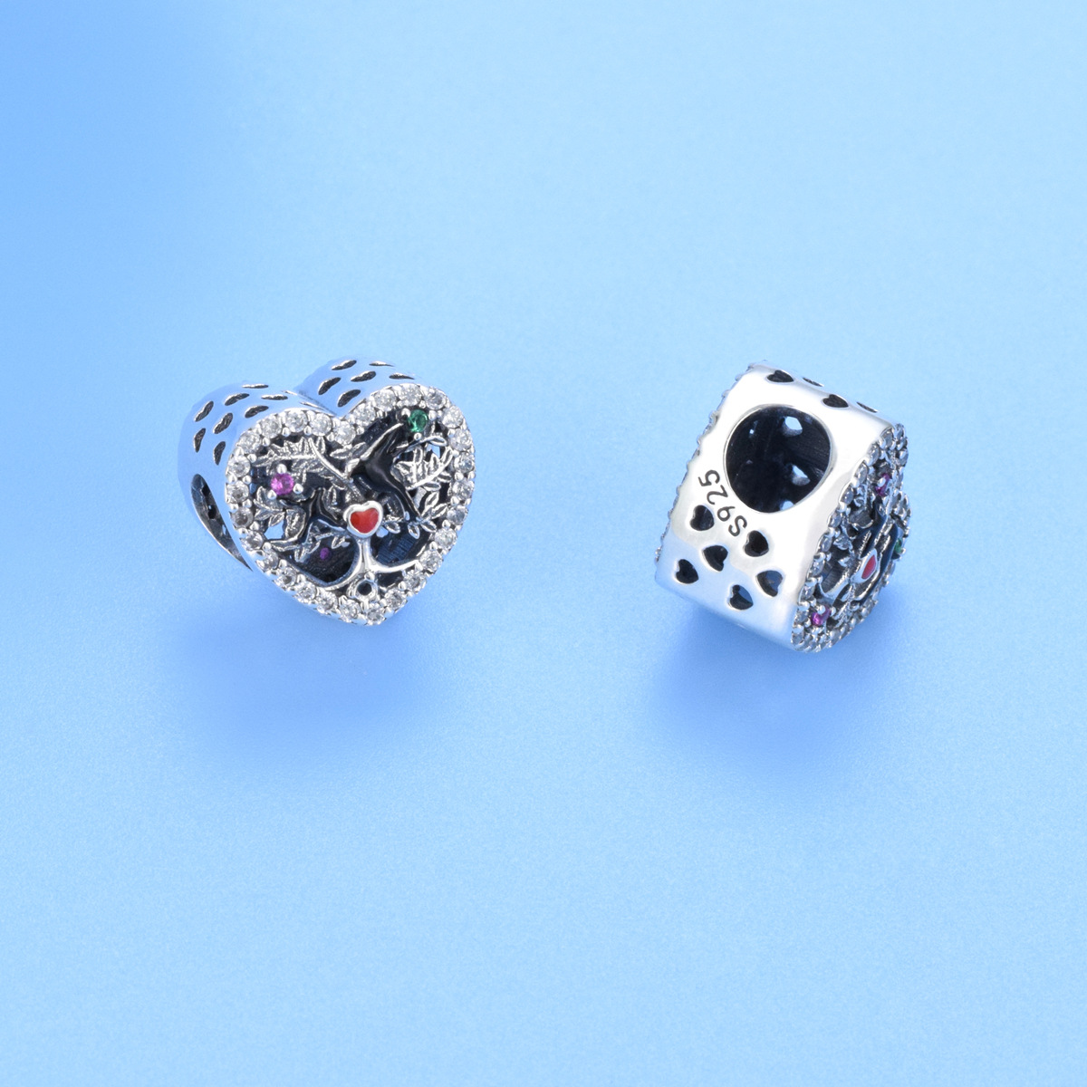 S925 Sterling Silver Beaded DIY Pendant Love Lucky Tree - Image 3
