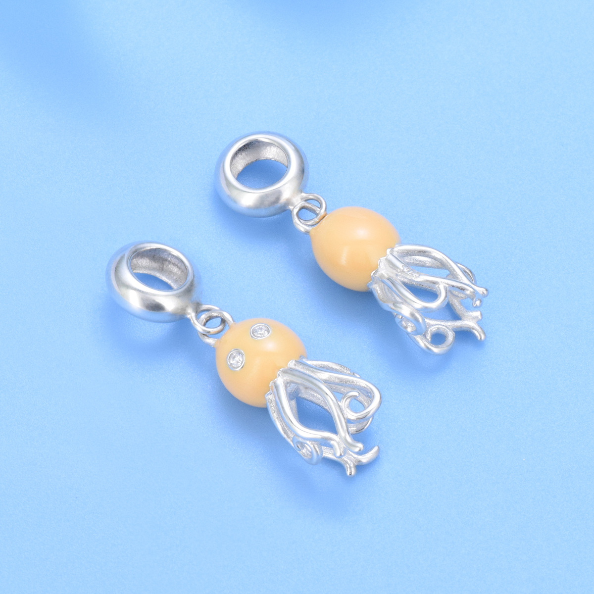 S925 sterling silver beaded DIY pendant octopus - Image 3