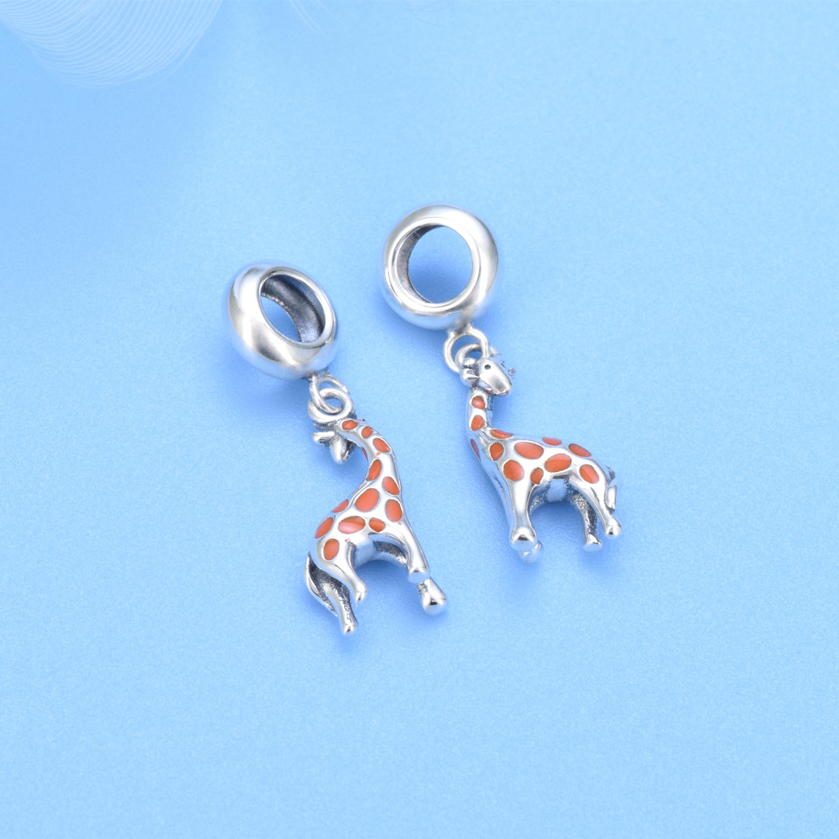 S925 sterling silver beaded DIY pendant giraffe - Image 3