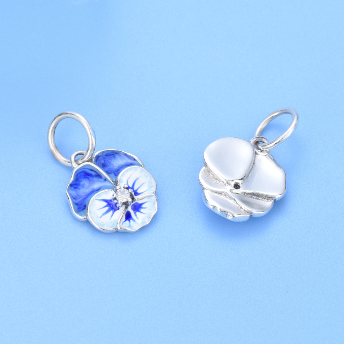 S925 sterling silver beaded DIY pendant lotus leaf - Image 3