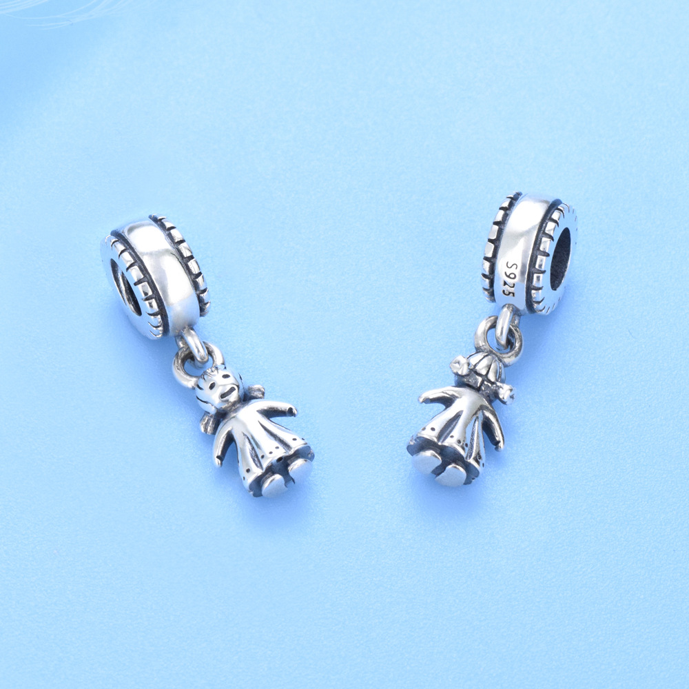 S925 Sterling Silver Beaded DIY Pendant for Boys and Girls - Image 2