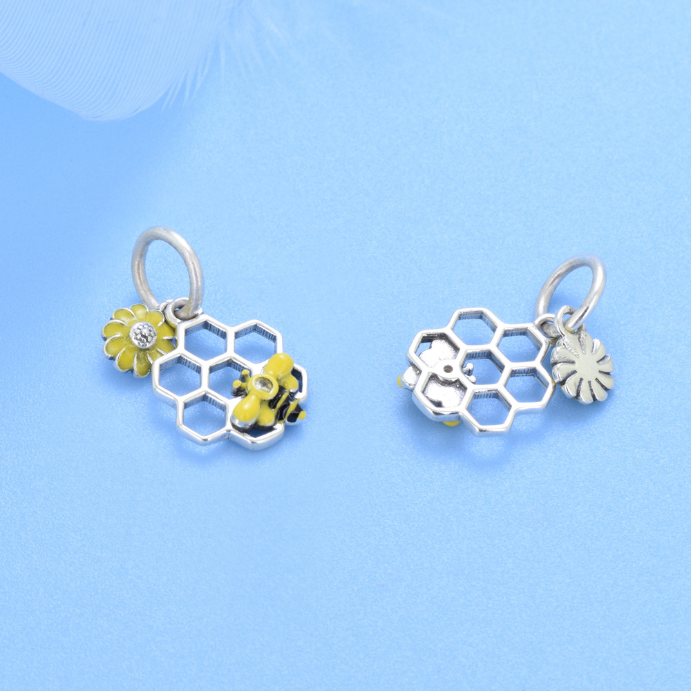 S925 sterling silver beaded DIY pendant little bee - Image 3