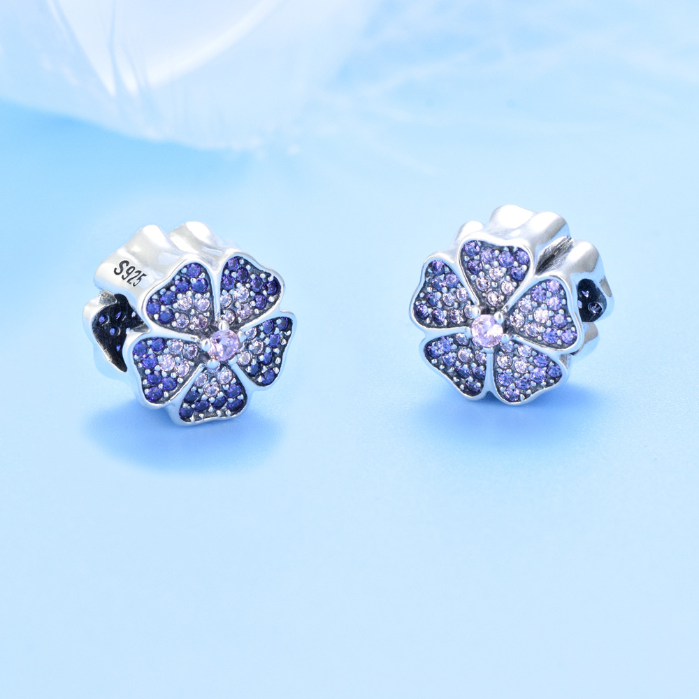 S925 Sterling Silver Beaded DIY Pendant Flowers - Image 3