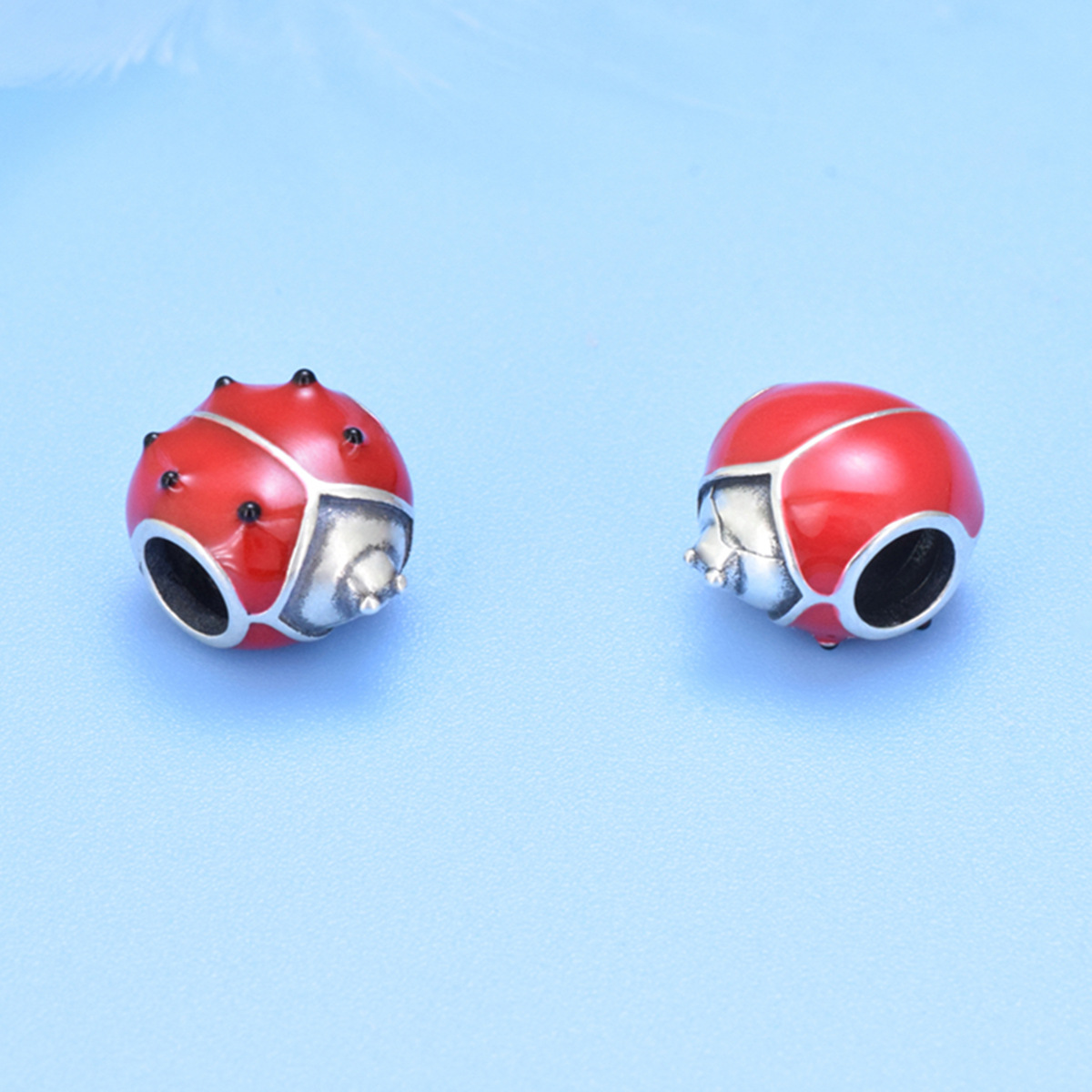 S925 sterling silver bead DIY pendant ladybug - Image 3