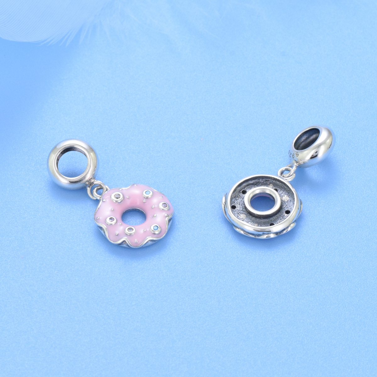 S925 sterling silver bead DIY pendant donut - Image 3