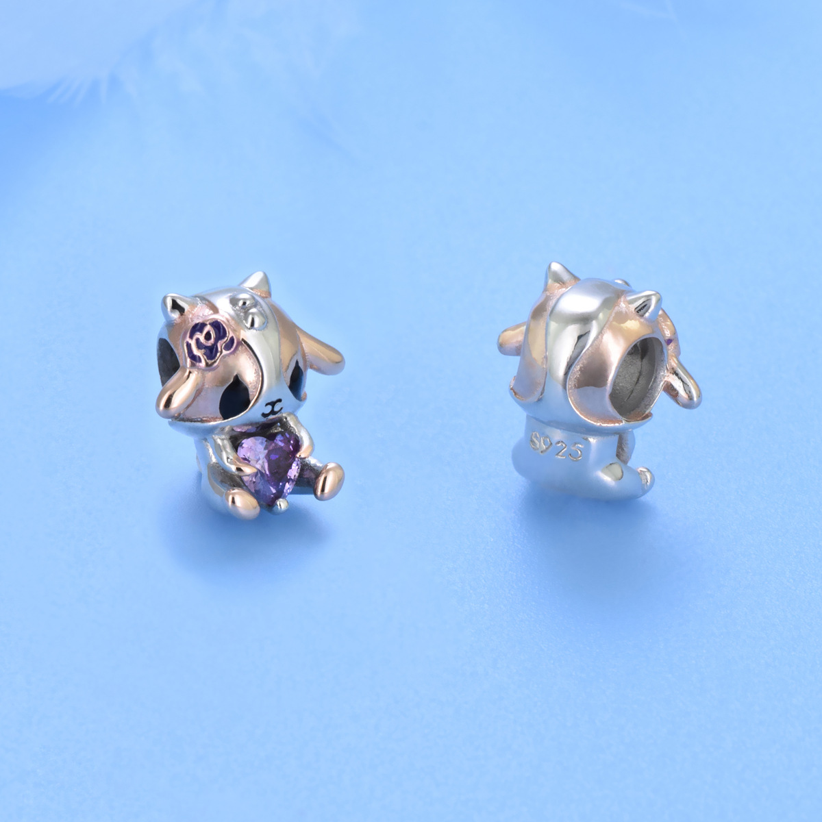 S925 sterling silver bead DIY pendant for small cows - Image 3