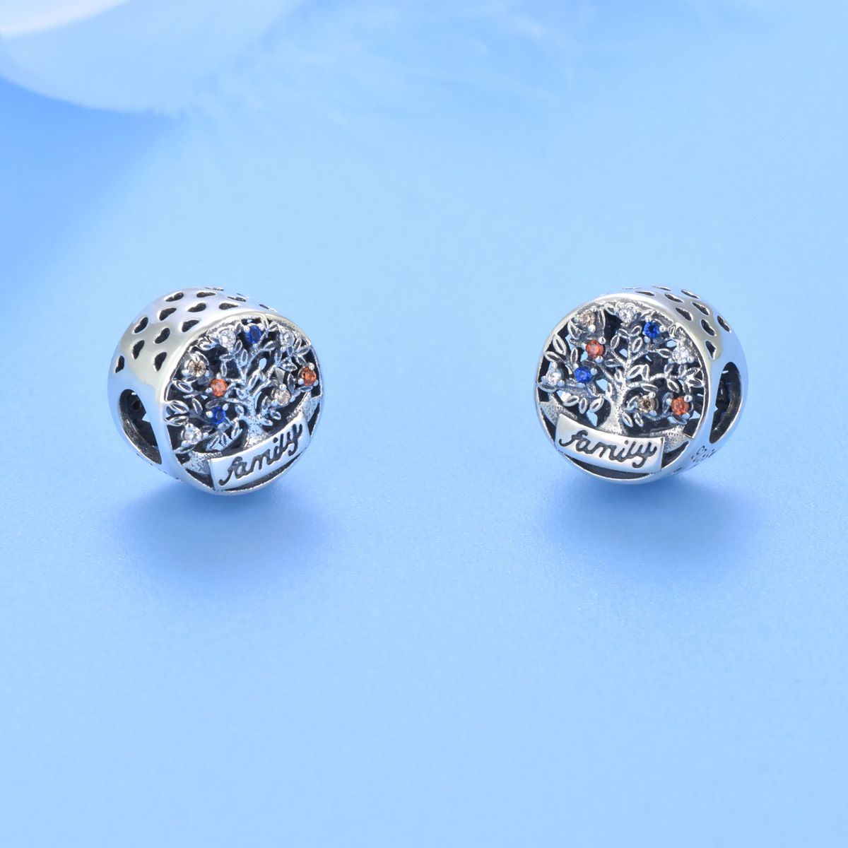 S925 Pure Silver Bead DIY Pendant Family Tree - Image 3