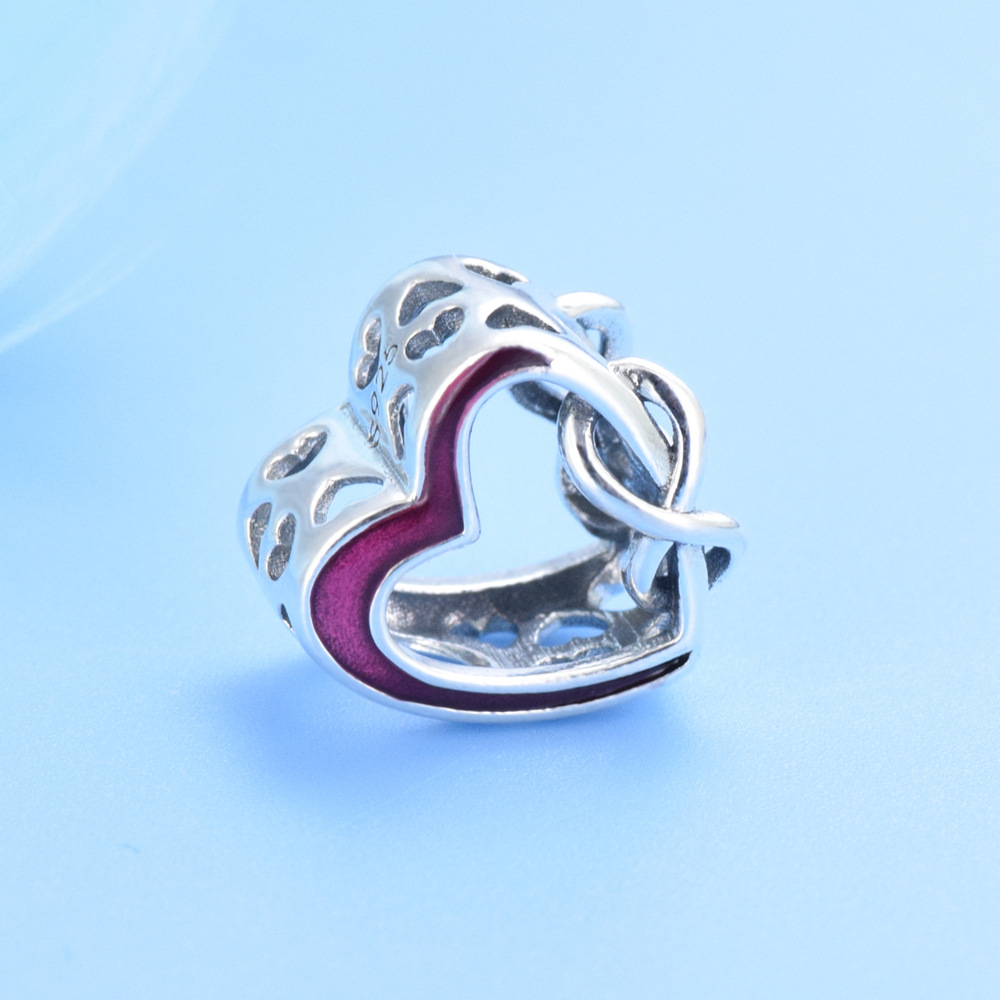 S925 Pure Silver Bead DIY Pendant Love - Image 3