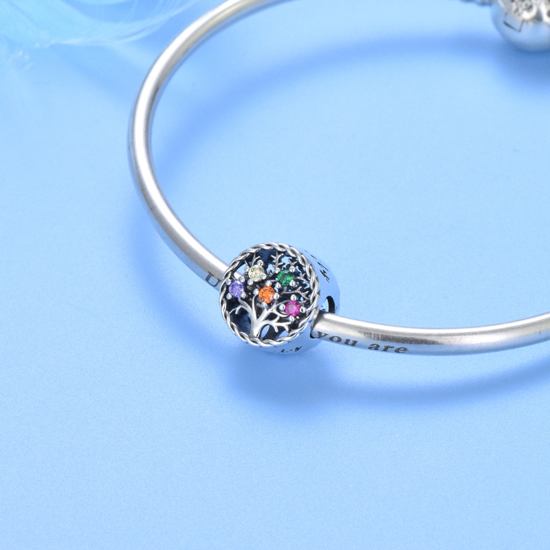 S925 Pure Silver Bead DIY Pendant Family Tree - Image 3