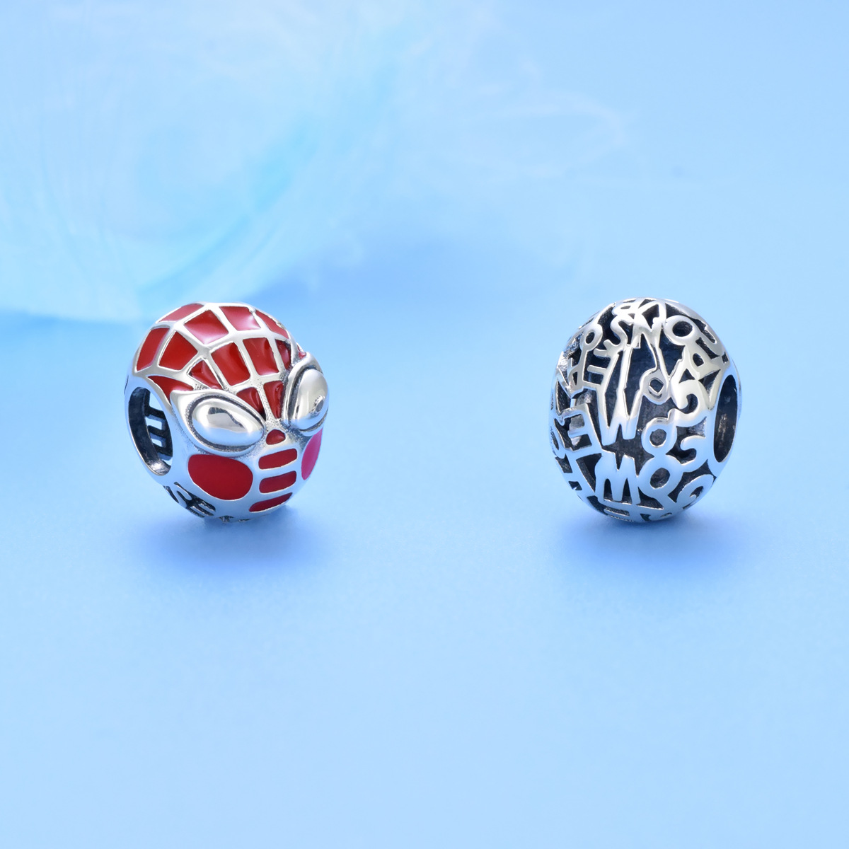 S925 sterling silver bead DIY pendant Spider Man - Image 3