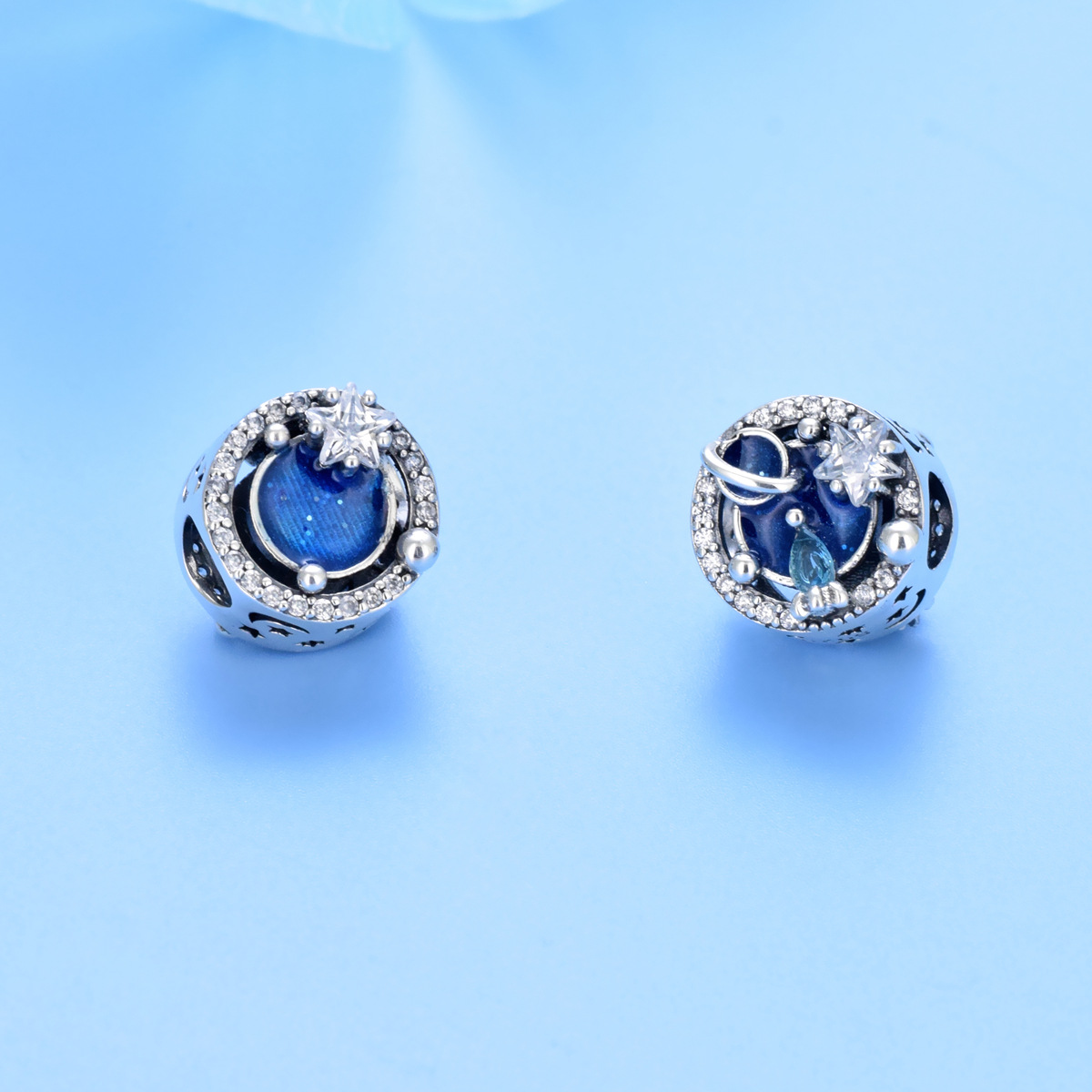 S925 sterling silver bead DIY pendant starry sky - Image 3