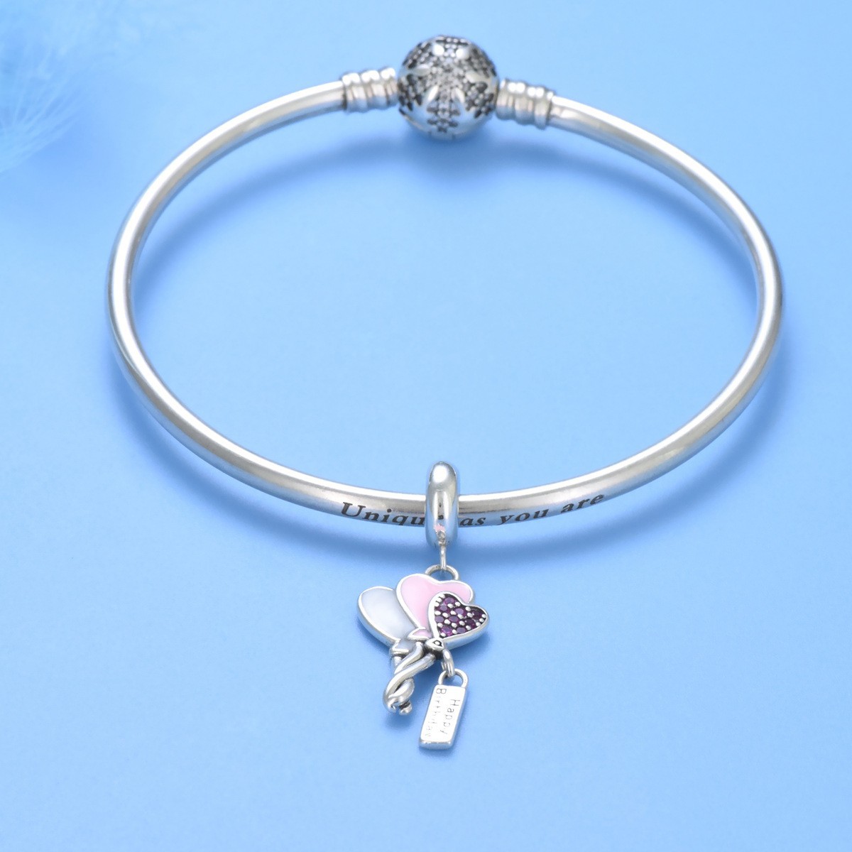 S925 sterling silver bead DIY pendant love balloon - Image 3