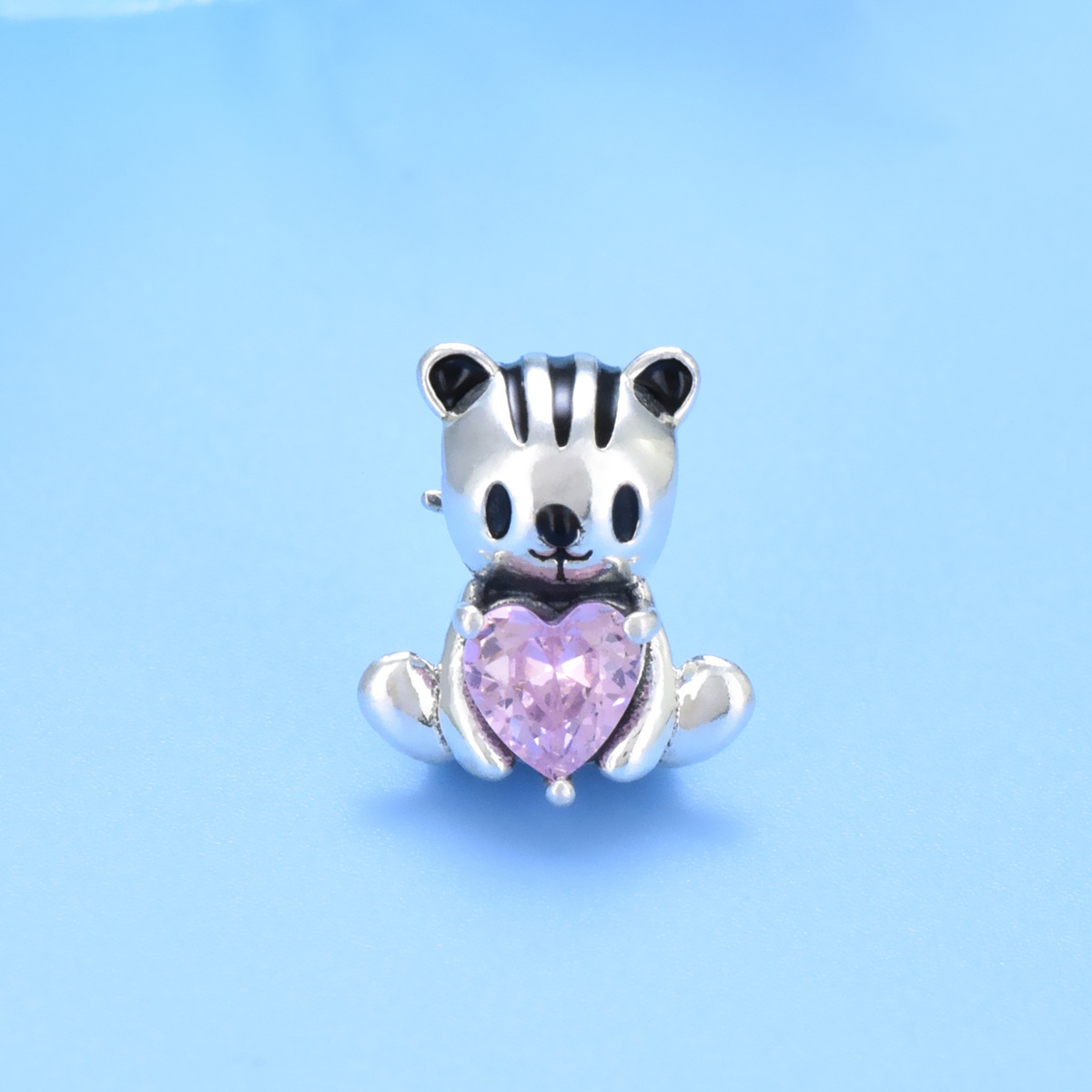 S925 Pure Silver Bead DIY Pendant Little Tiger - Image 3