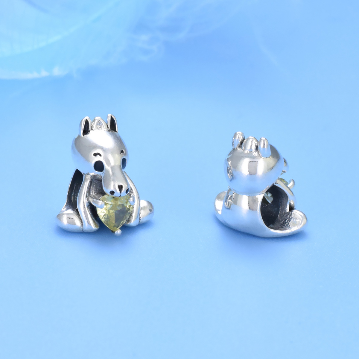 S925 sterling silver bead DIY pendant pony - Image 3