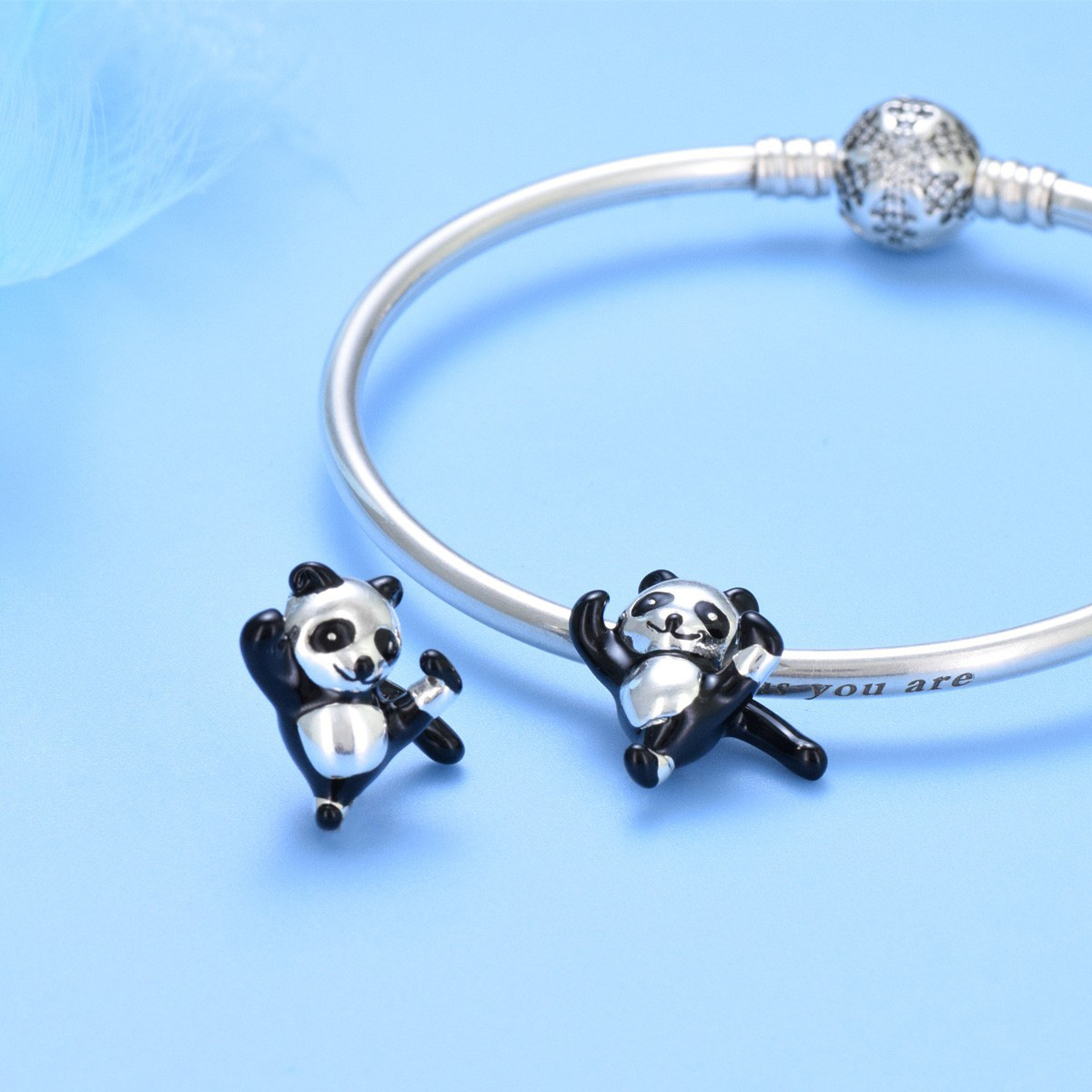 S925 sterling silver bead DIY pendant panda - Image 3