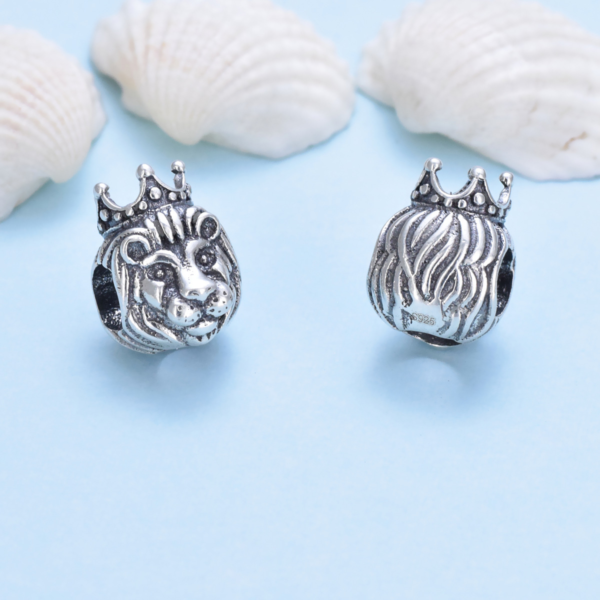 S925 sterling silver bead DIY pendant lion - Image 3