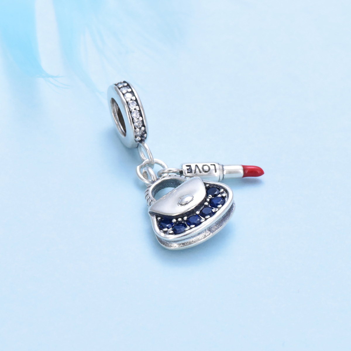 S925 sterling silver bead DIY pendant handbag - Image 3