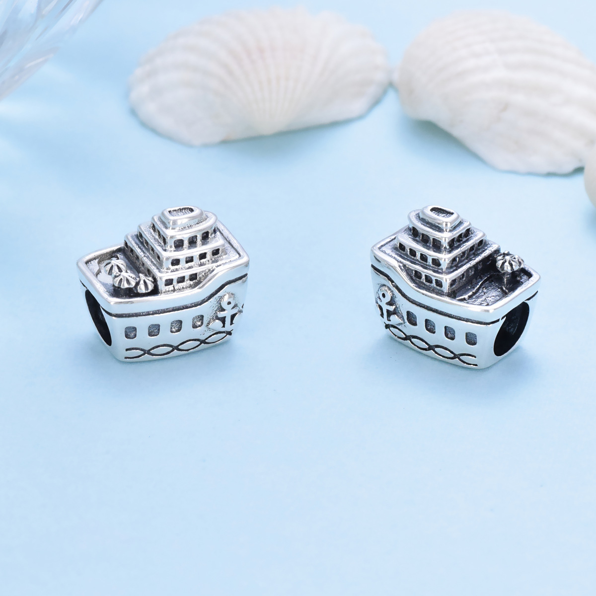 S925 sterling silver bead DIY pendant cruise ship - Image 3