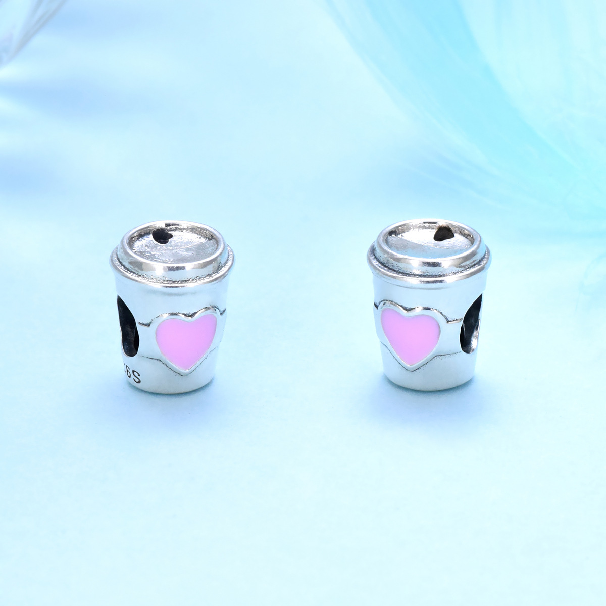 S925 sterling silver bead DIY pendant coffee cup - Image 3