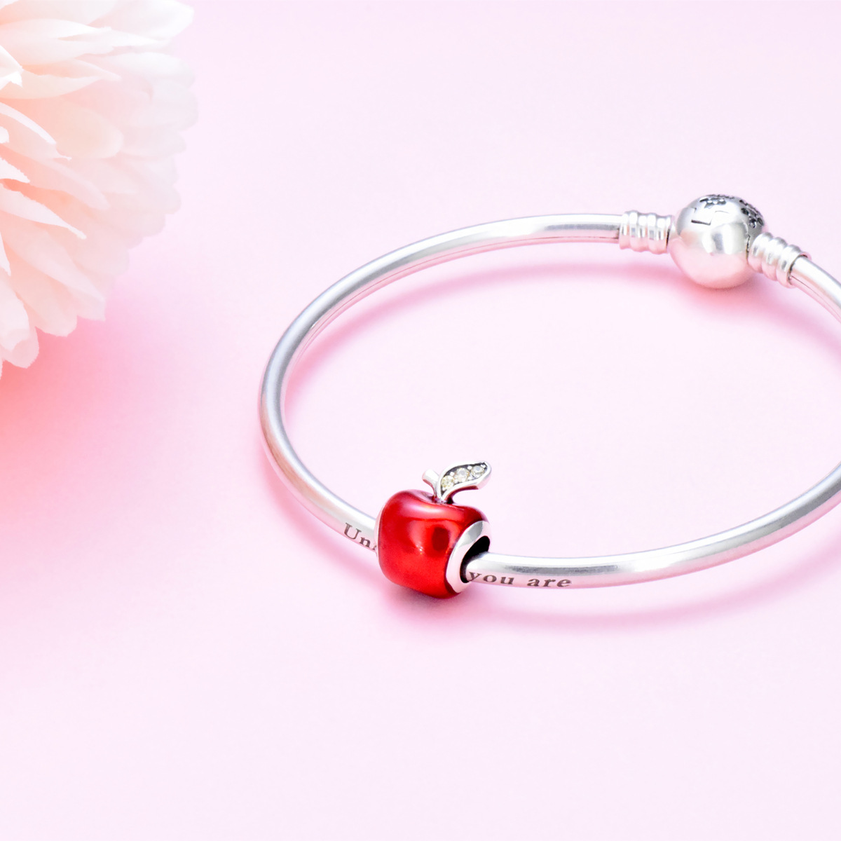 S925 sterling silver bead DIY pendant apple - Image 4