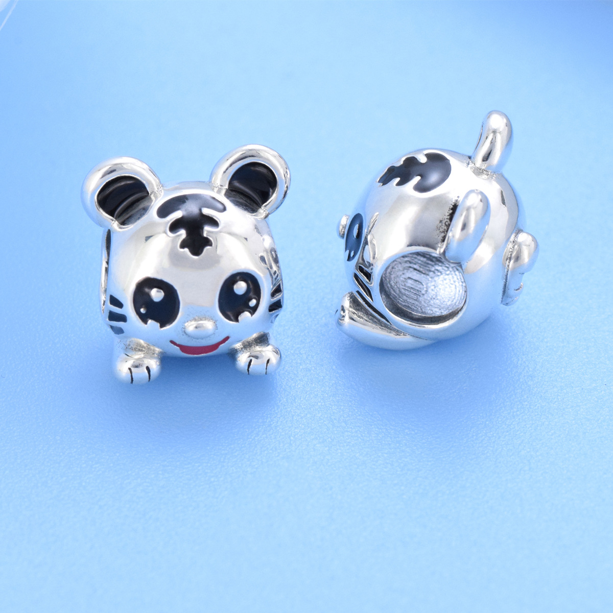 S925 Pure Silver Bead DIY Pendant Little Tiger - Image 3
