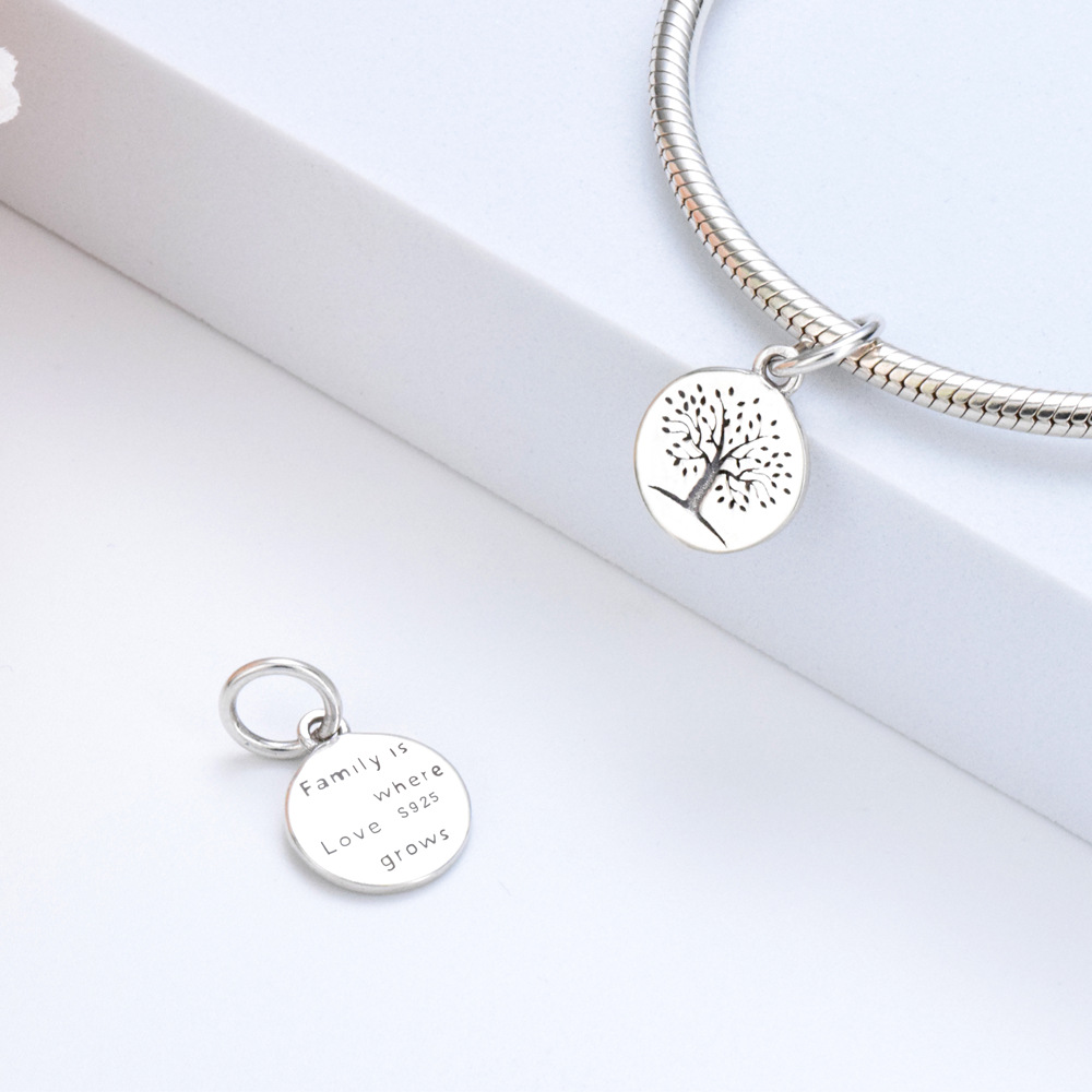 S925 Pure Silver Bead DIY Pendant Family Tree - Image 3