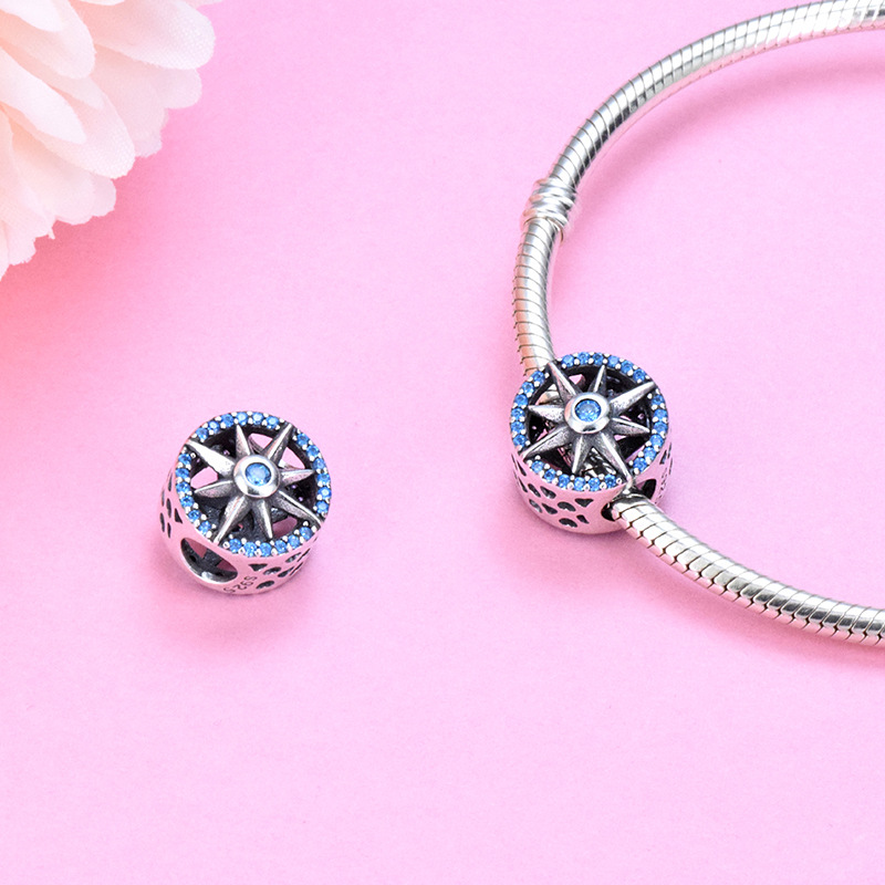 S925 sterling silver bead DIY pendant compass - Image 3