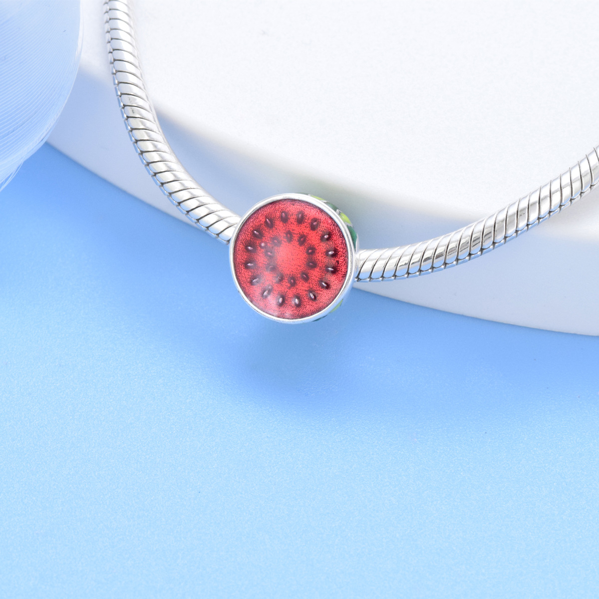 S925 sterling silver bead DIY pendant watermelon - Image 3
