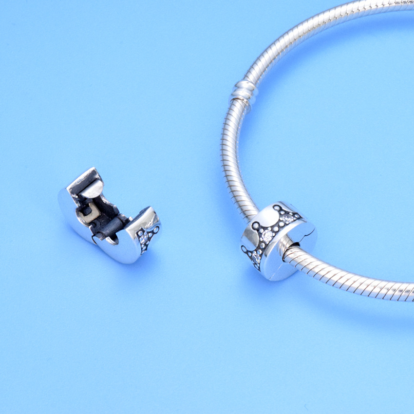 S925 sterling silver bead DIY pendant crown buckle - Image 3