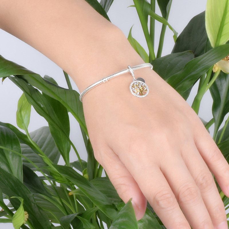 S925 Pure Silver Bead DIY Pendant Family Tree - Image 3