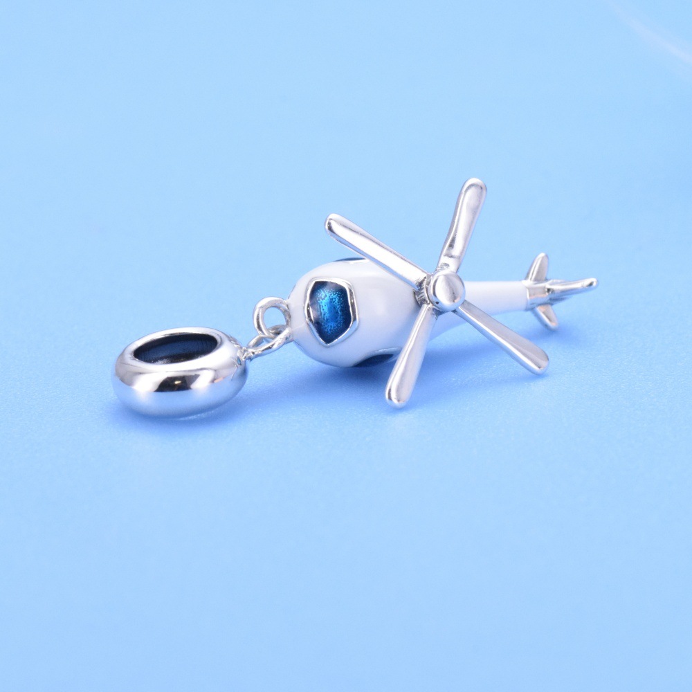 S925 sterling silver bead DIY pendant helicopter - Image 3