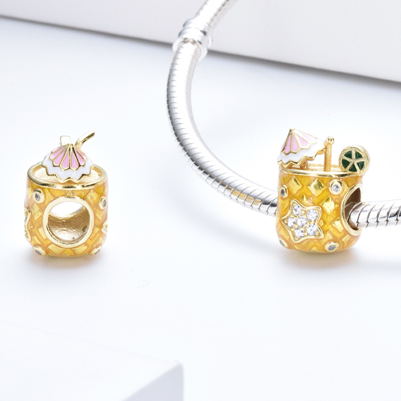 S925 sterling silver bead DIY pendant pineapple cup - Image 3