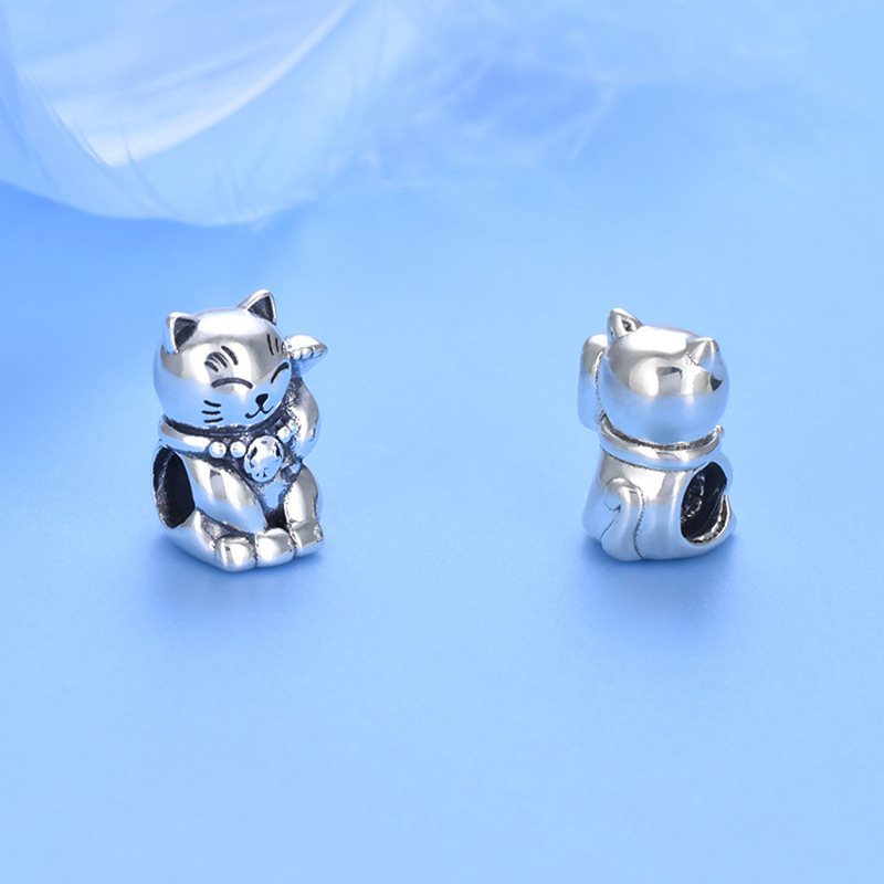 S925 sterling silver bead DIY pendant for lucky cats - Image 3