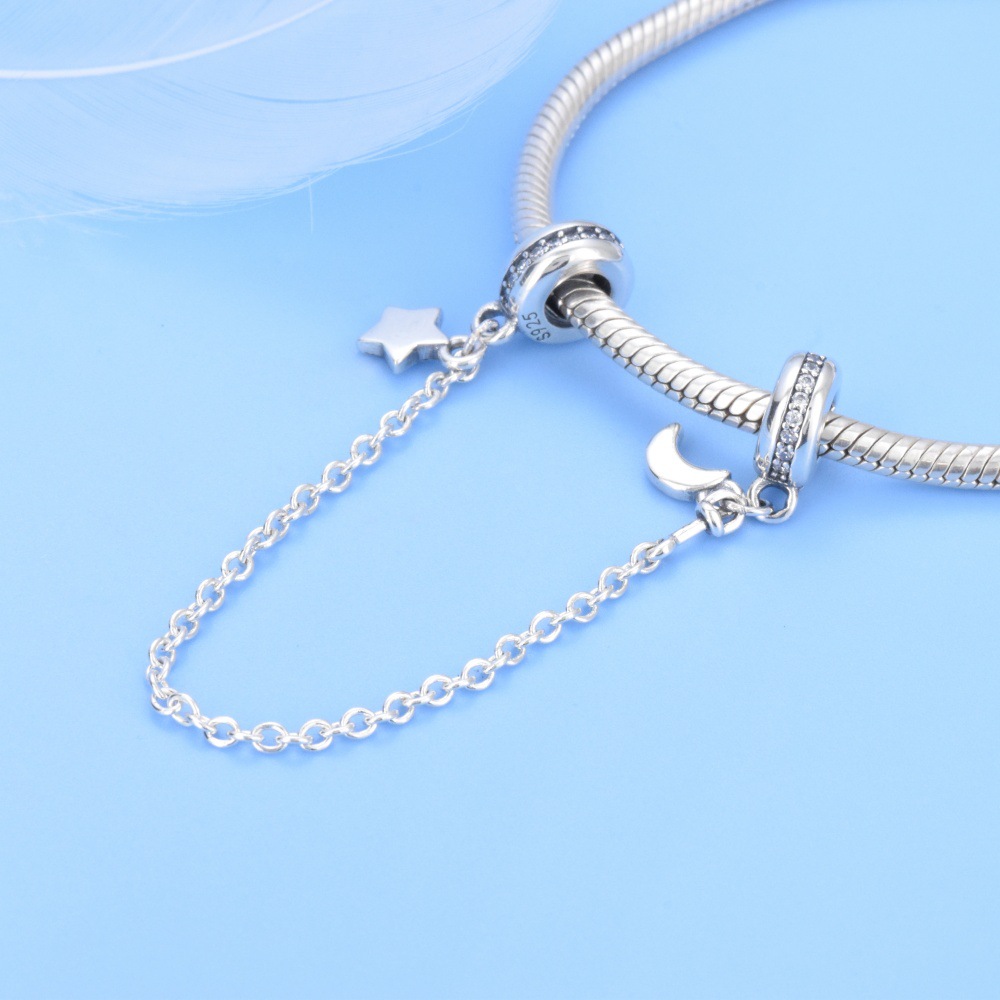 S925 Sterling Silver Beaded DIY Pendant Star Moon - Image 4
