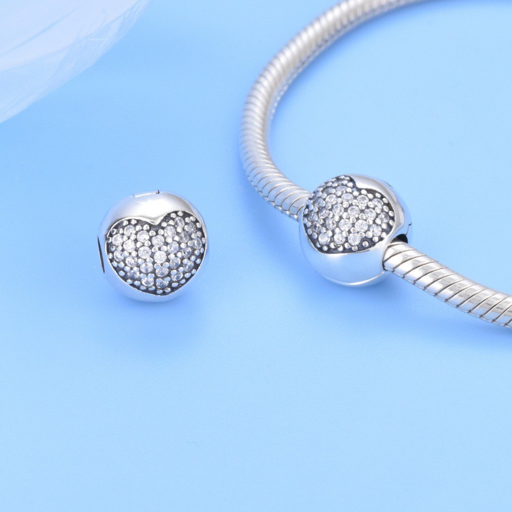 S925 sterling silver beaded DIY pendant love - Image 4