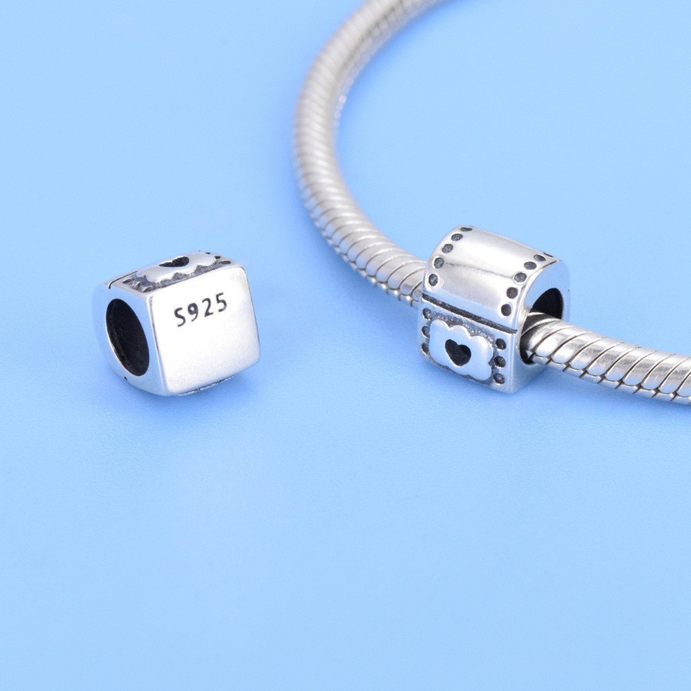 S925 Sterling Silver Beaded DIY Pendant Treasure Chest - Image 4