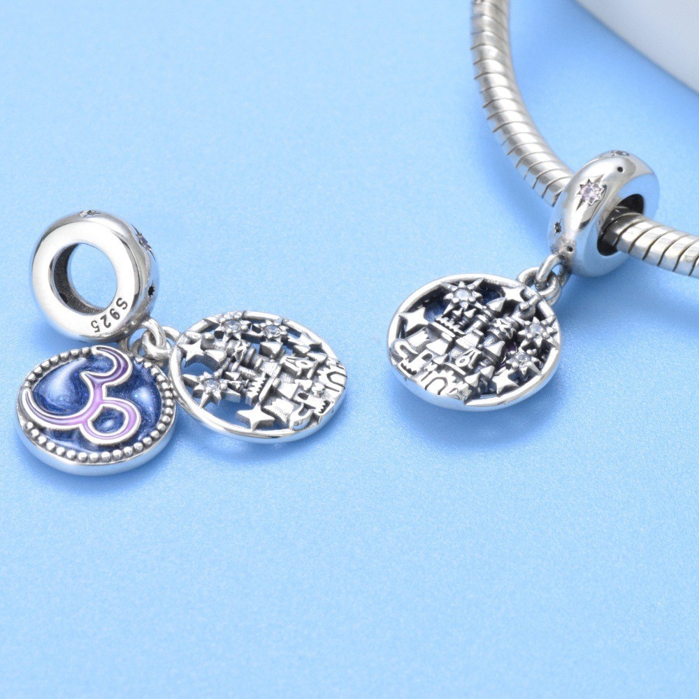 S925 Sterling Silver Beaded DIY Pendant Castle - Image 4