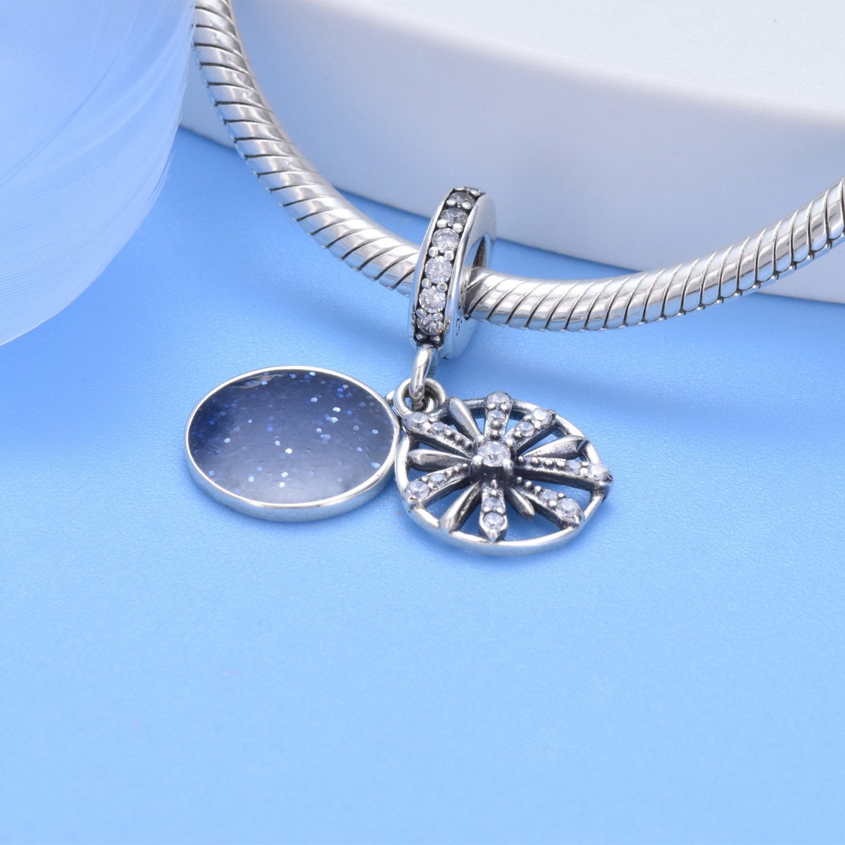 S925 sterling silver beaded DIY pendant starry sky - Image 4