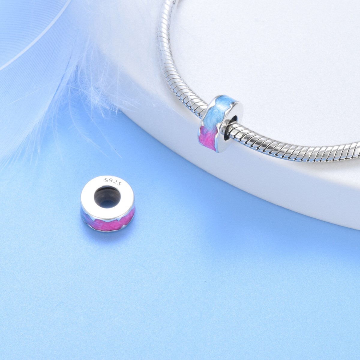 S925 sterling silver beaded DIY pendant anti-slip fixed beads - Image 4