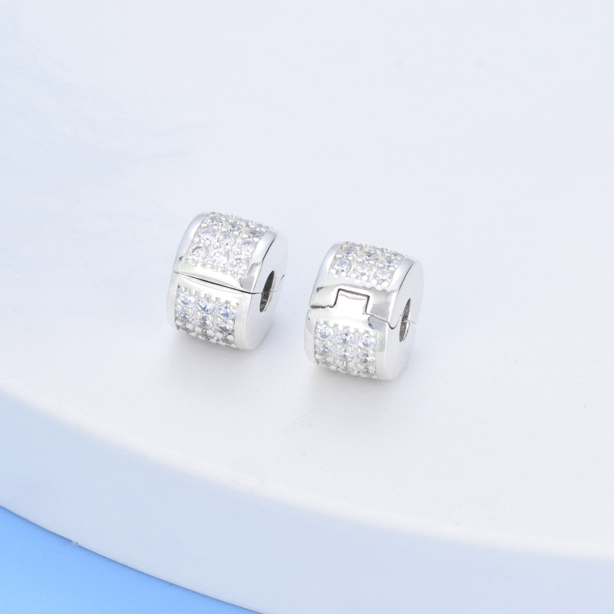 S925 sterling silver beaded DIY pendant buckle positioning beads - Image 5