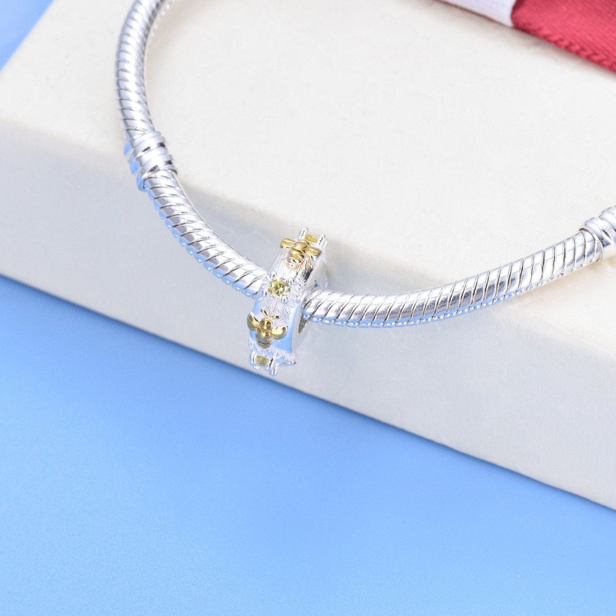 S925 sterling silver beaded DIY pendant little bee - Image 4