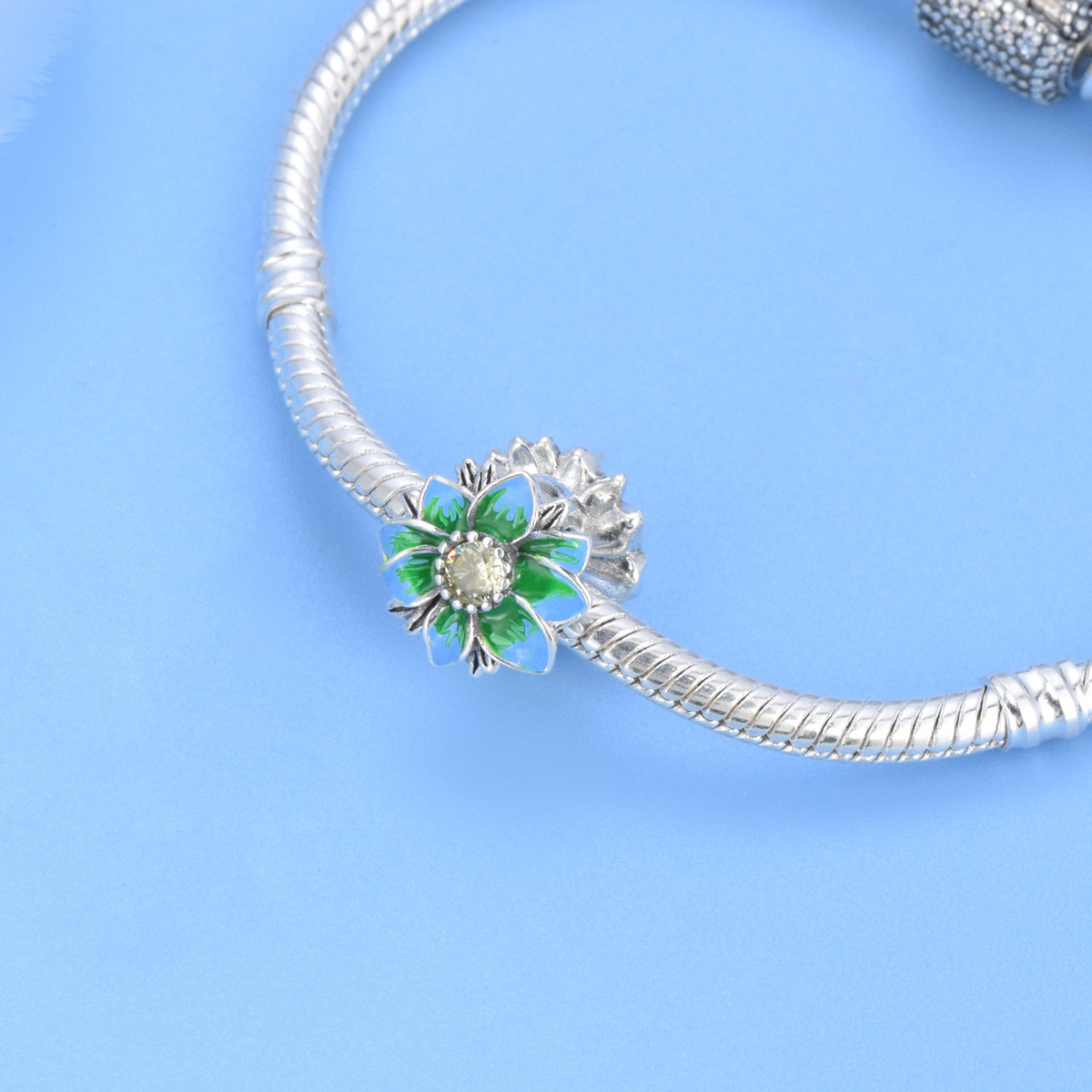 S925 Sterling Silver Beaded DIY Pendant Flowers - Image 4