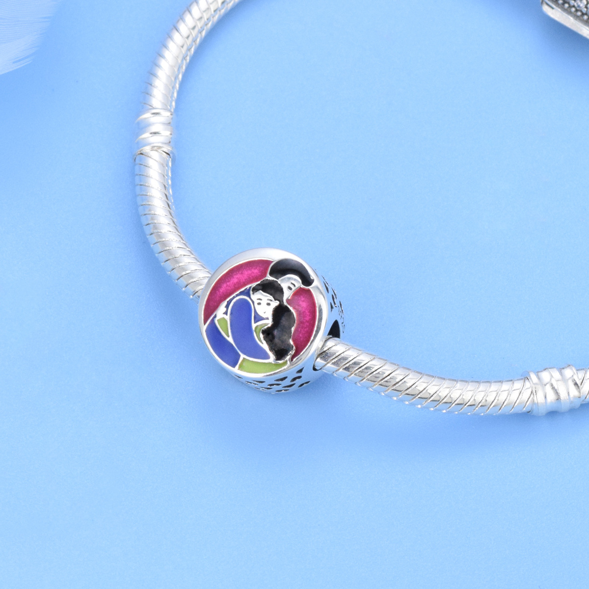 S925 Sterling Silver Beaded DIY Pendant for Couples - Image 4