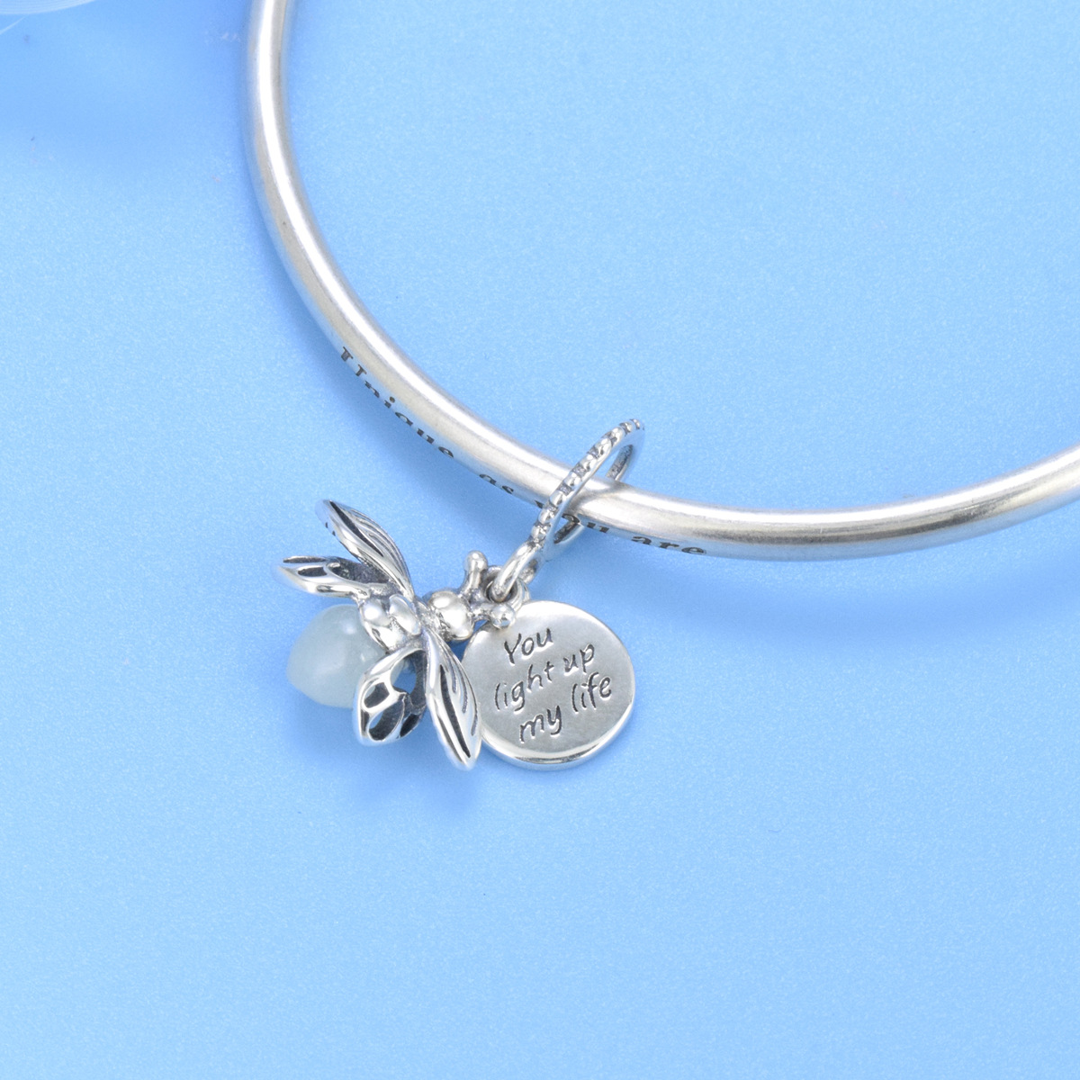 S925 sterling silver beaded DIY pendant fireflies - Image 4